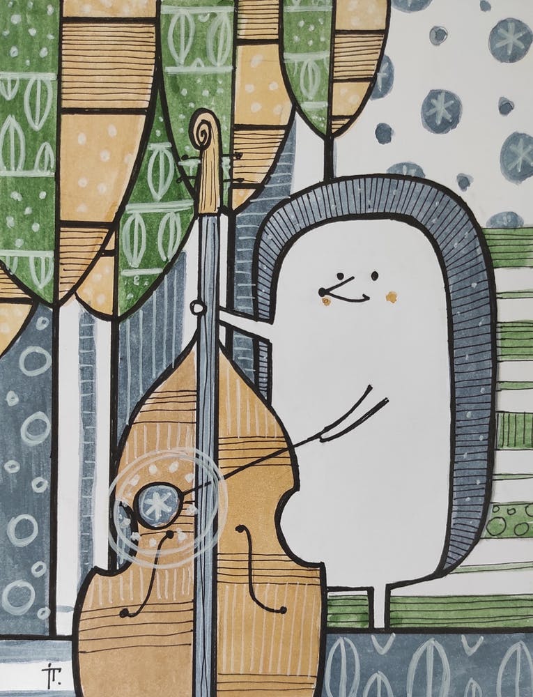 Hedgehog and cello