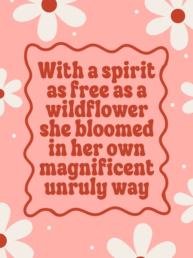 Pink And Red Wildflower Typography