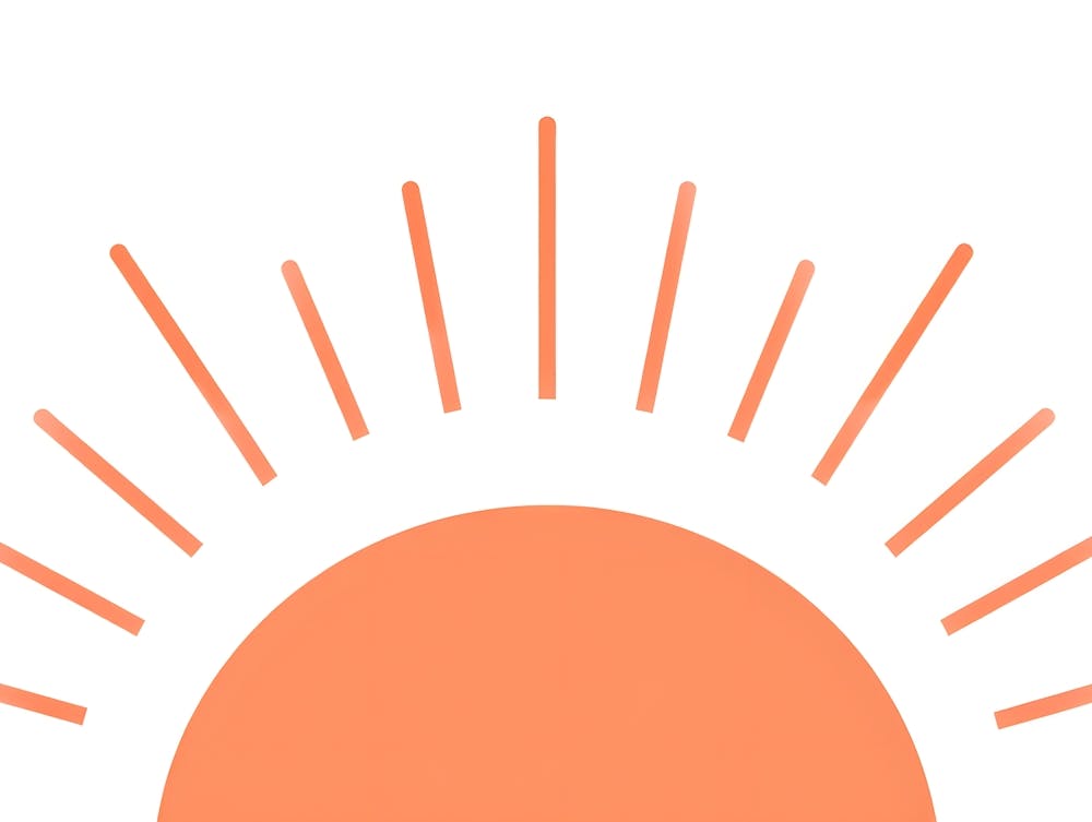 Minimalist Sun - Simple Orange Sunshine for Your Walls