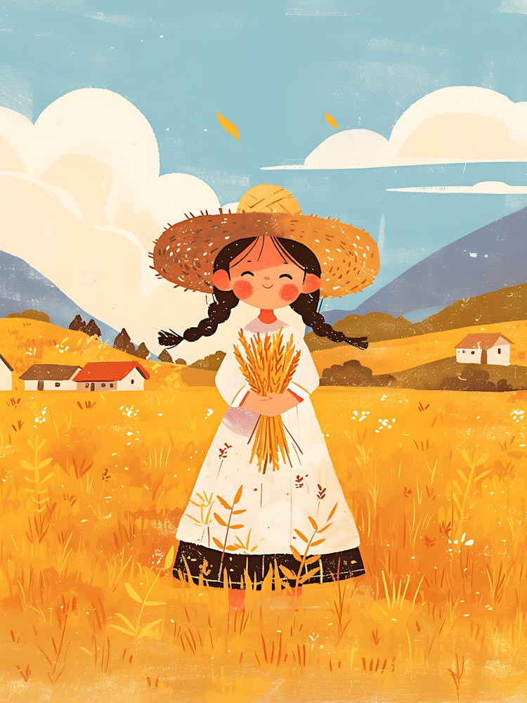 Girl In A Wheat Field