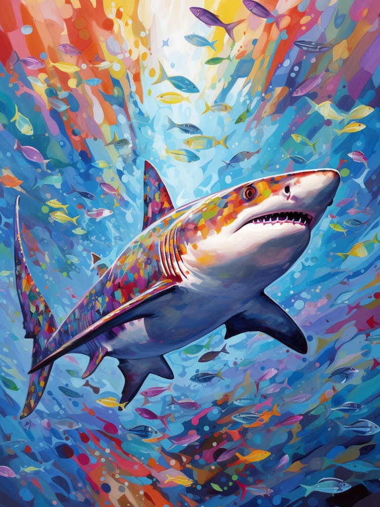 A Blacktip Shark Vibrant Paint Splash 2