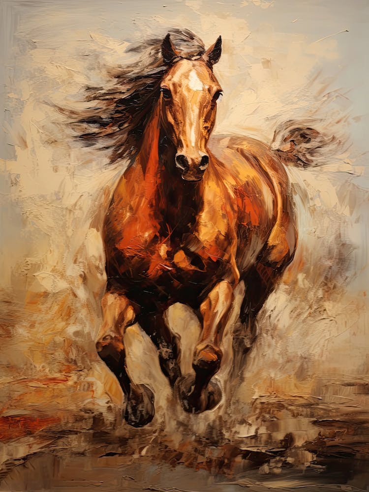 A Horse Painting In The Style Of Palette Knife Painting 2