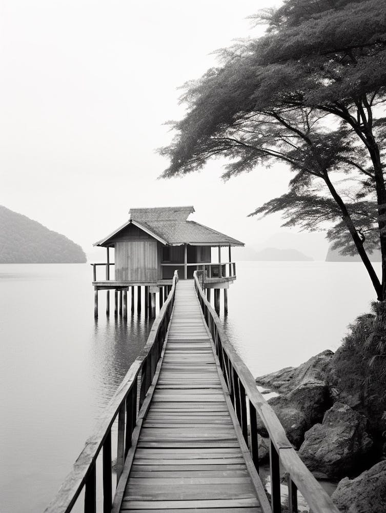 Langkawi, Malaysia, Black And White Old Photo 1