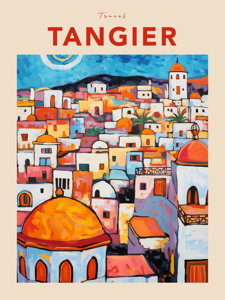 Tangier Morocco 7 Fauvist Travel Poster