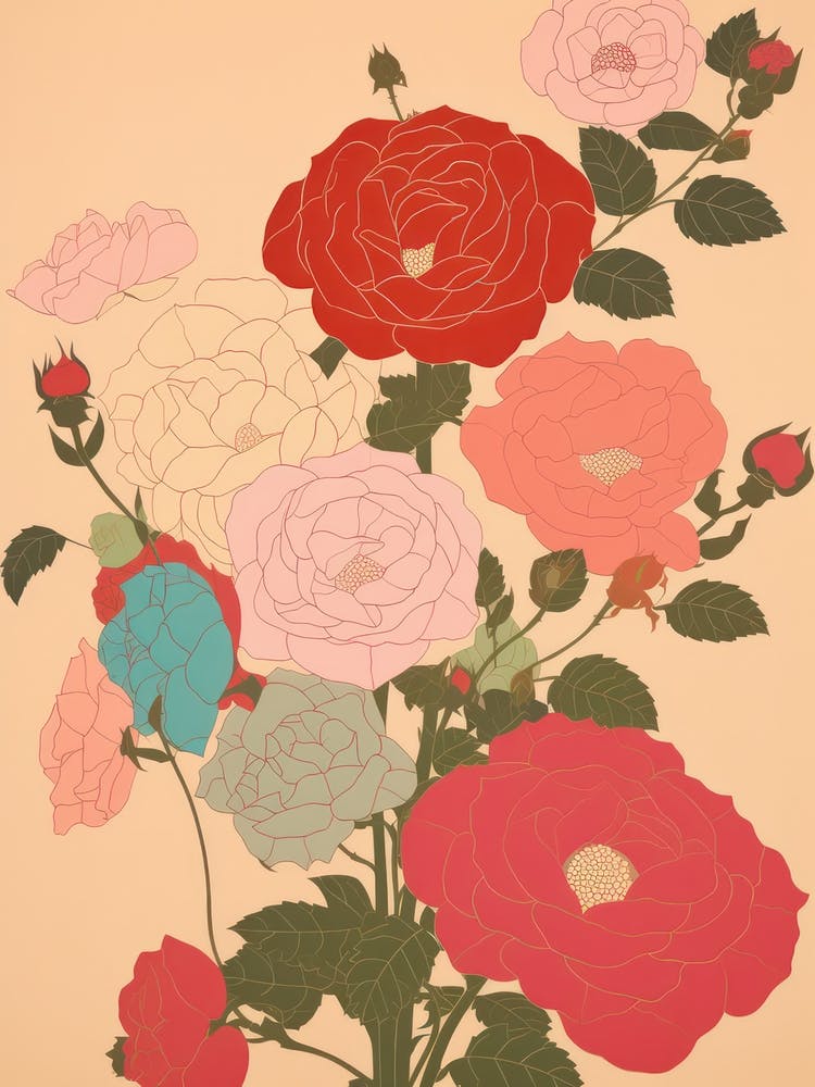 Rosenblume Groß Kühne Illustration 4