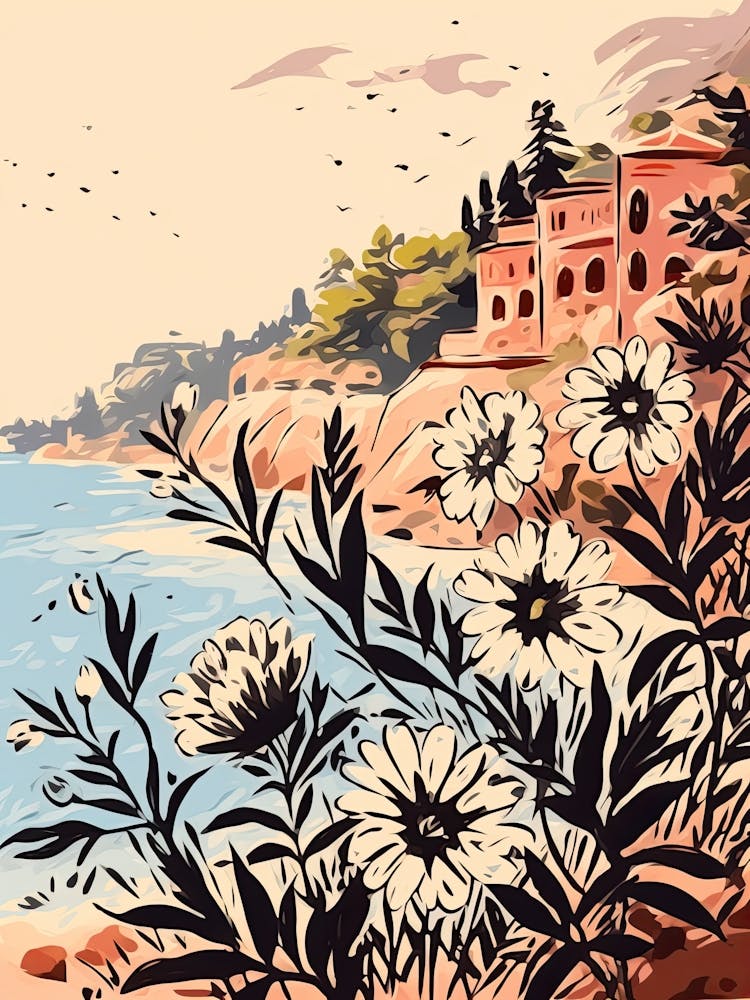 French Riviera, Flower Collage 1