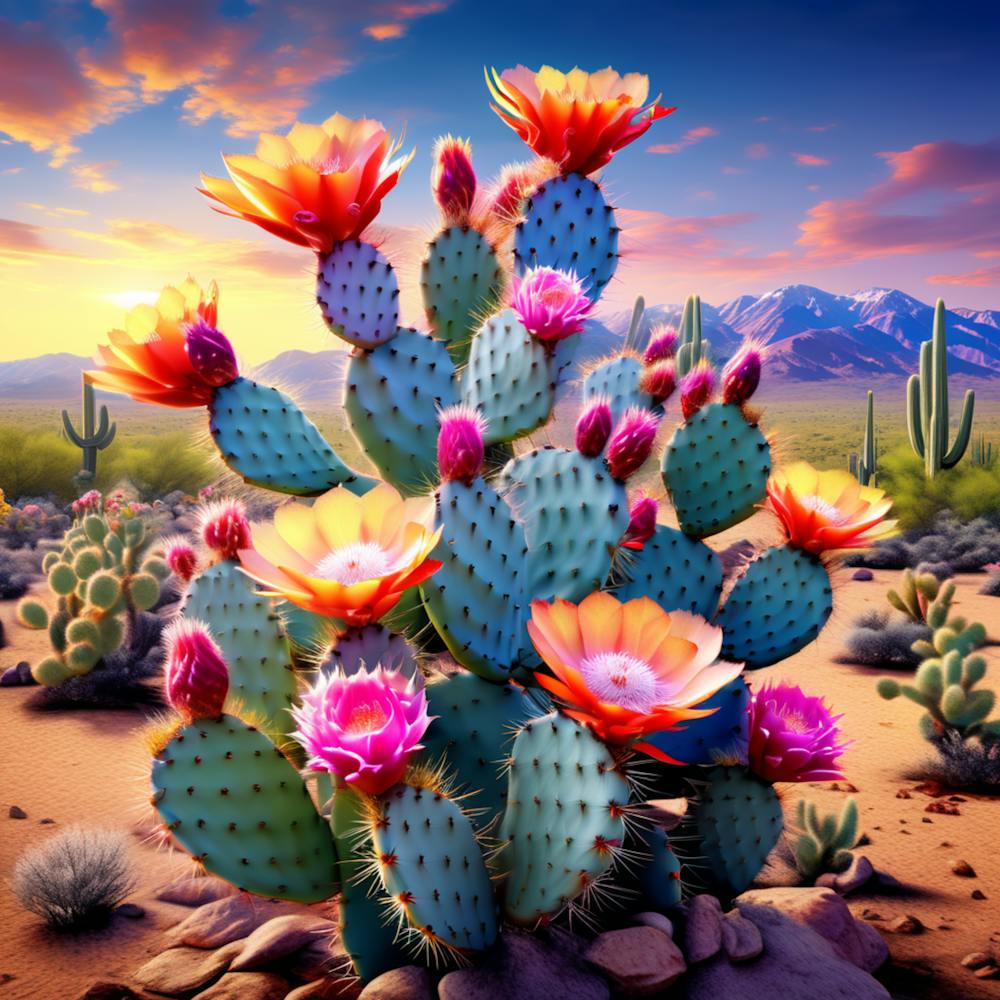 Cactus At Sunset