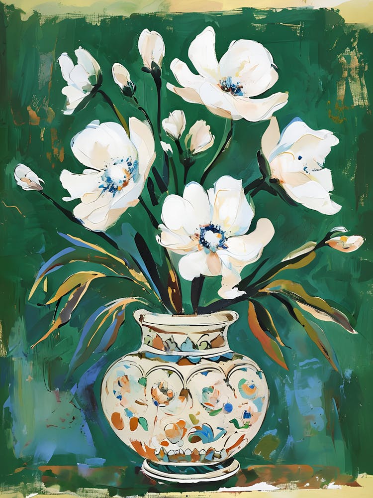 Flowers In A Vase - Gouache Art - Colorful Wall Decor - Floral