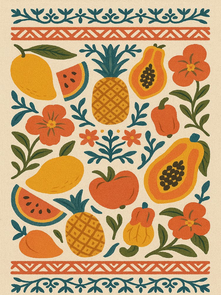 Mexikanischer Frucht-Druck