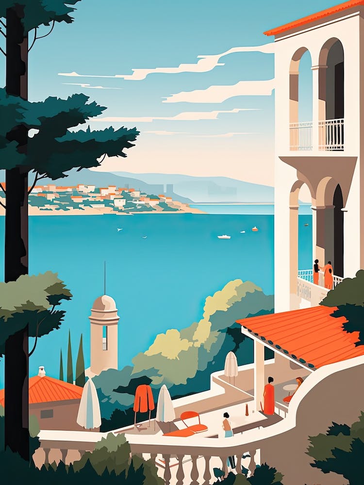 French Riviera, France, Bold Outlines 4
