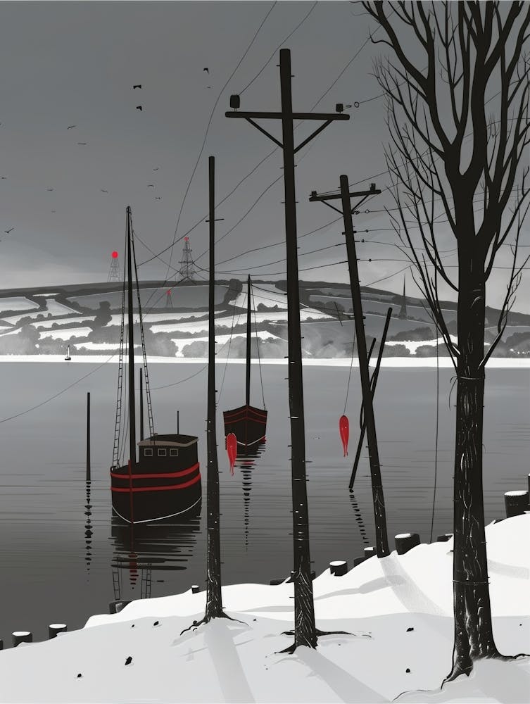 Bateaux dans la neige