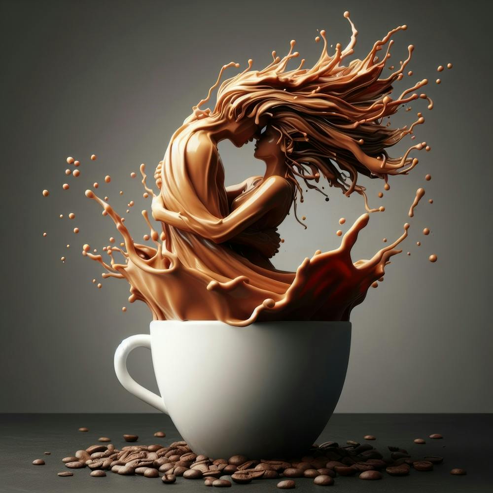 Coffee Cup Kissing