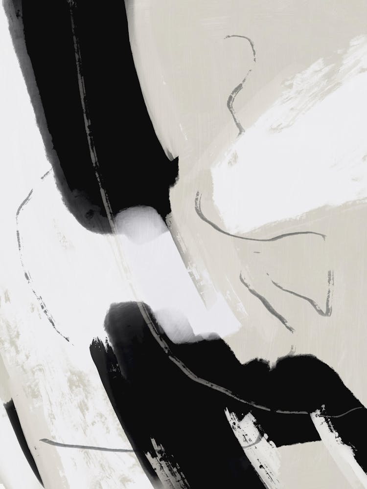 Abstract Black And White Painting