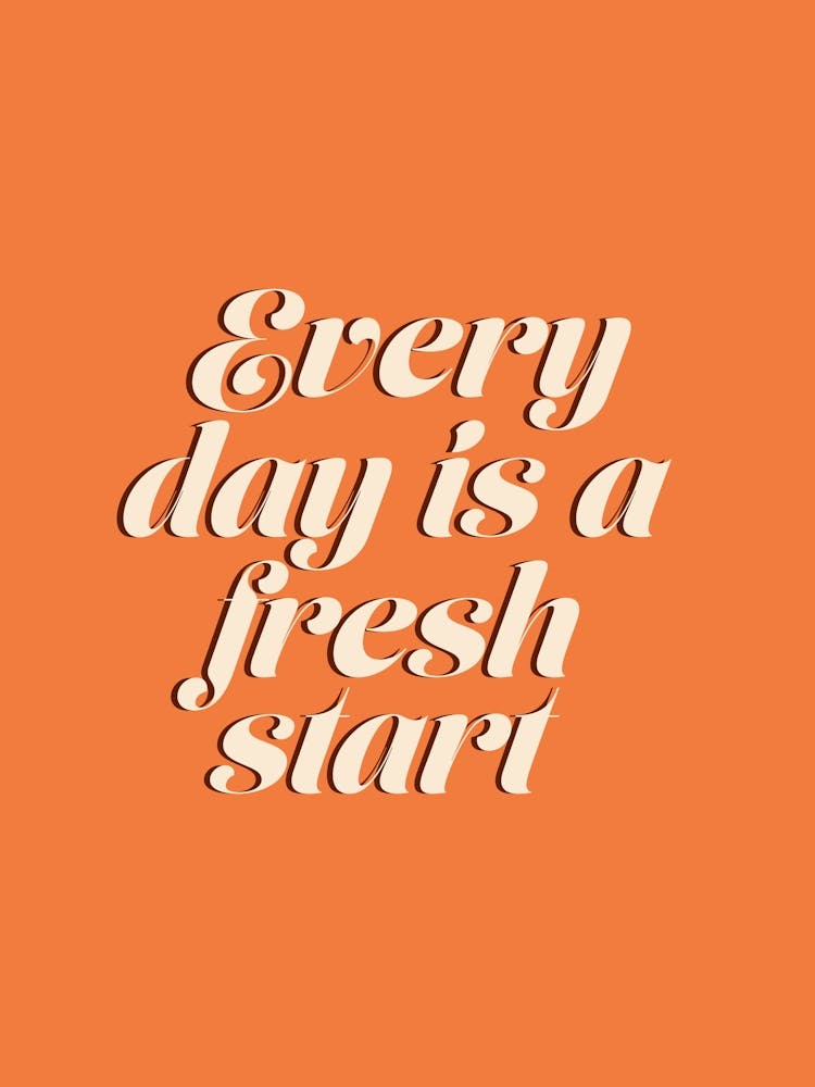 Fresh Start Inspirational Motivational Typography Colourful Poster Print Art Lover Inspired