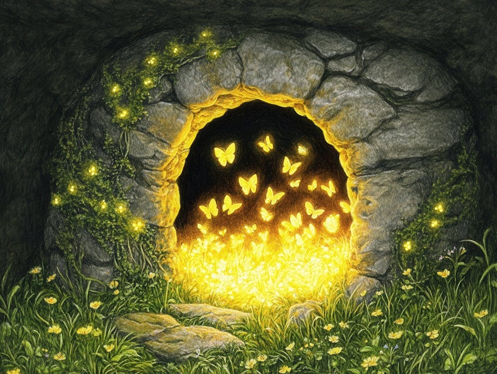 Cave With Butterflies