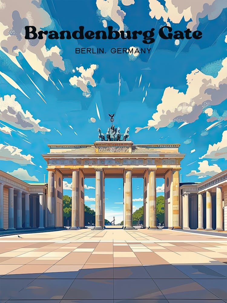 Brandenburg Gate Berlin Summer Digital Travel Art