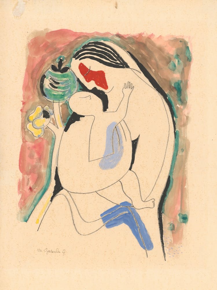 Mother With A Child And A Flower, Mikuláš Galanda