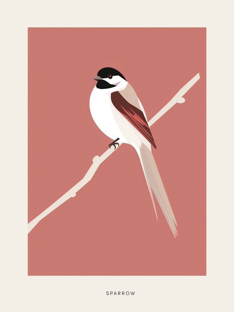 Minimalist Sparrow 3 Bird Poster