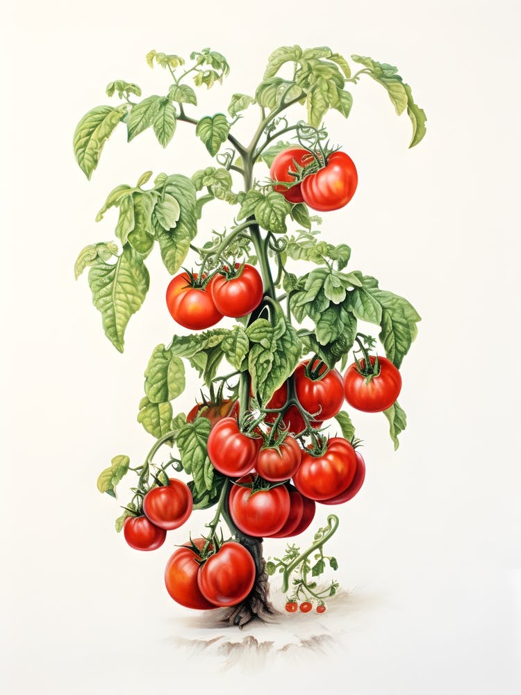 Tomato plant drawing