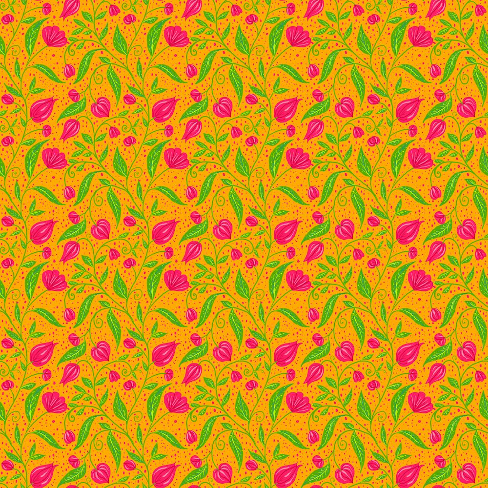 Red flowers on Orange