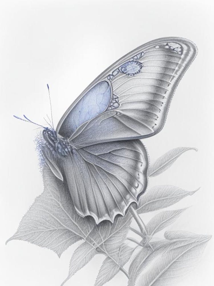 Holly Blue Butterfly Greyscale Sketch 1