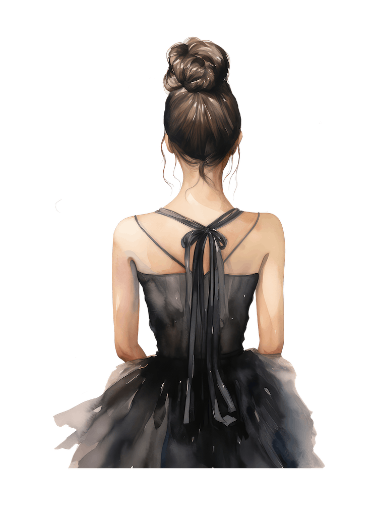 Ballet Dancer In Black Dress