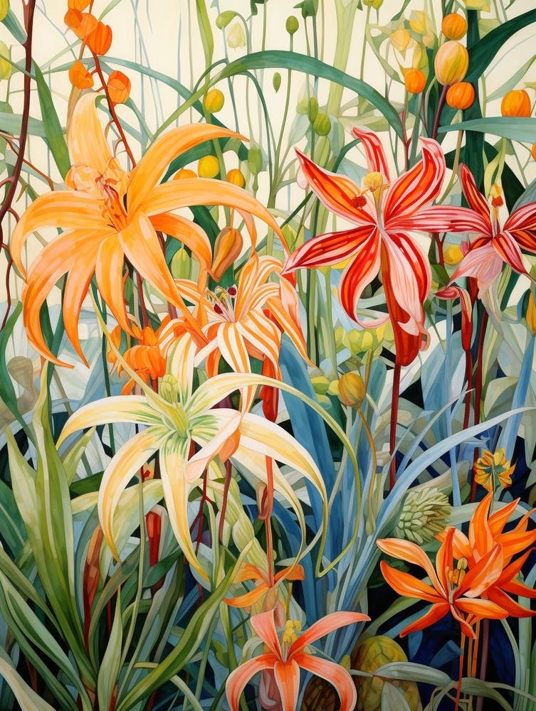 Tropical Plant Painting Spider Plant 5