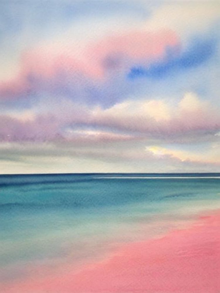 Formby Beach, Merseyside Rosa Aquarell