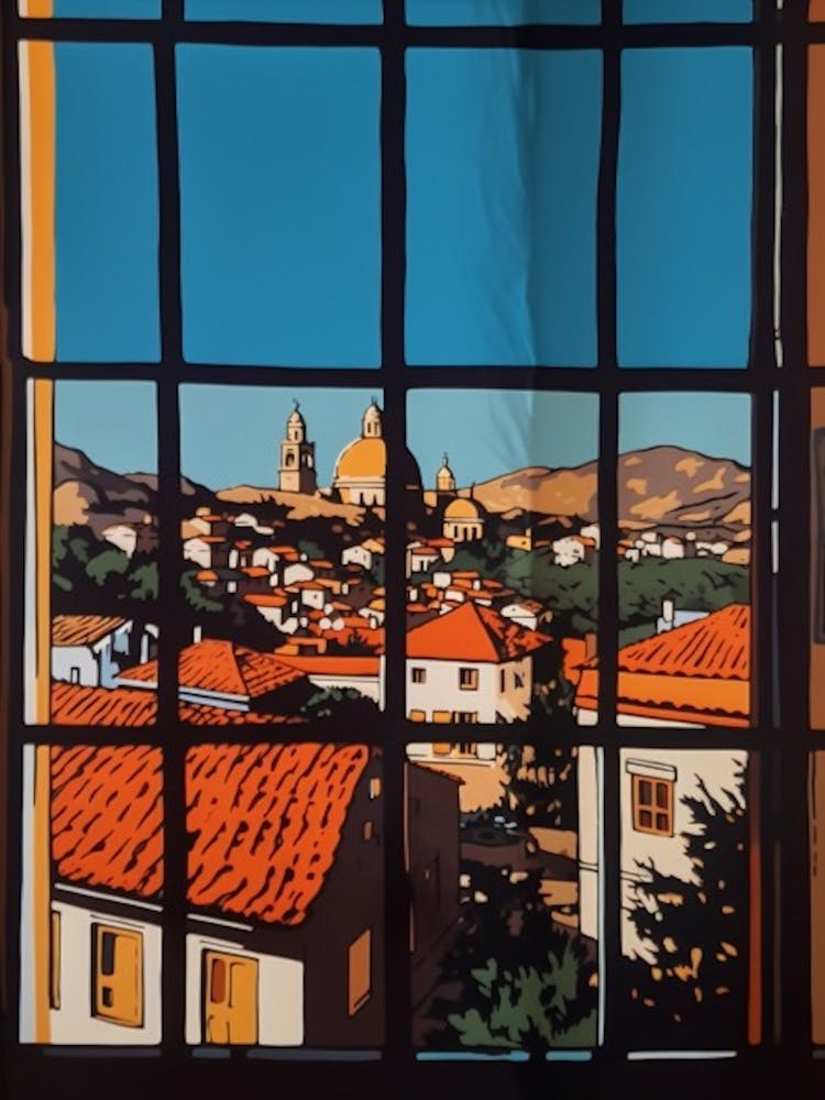 A Window View Of Cape Town In The Style Of Pop Art 2