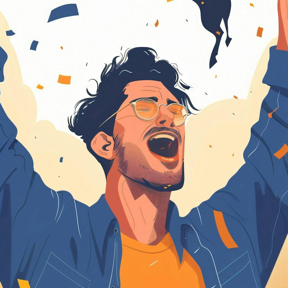 Illustration Of A Man Celebrating
