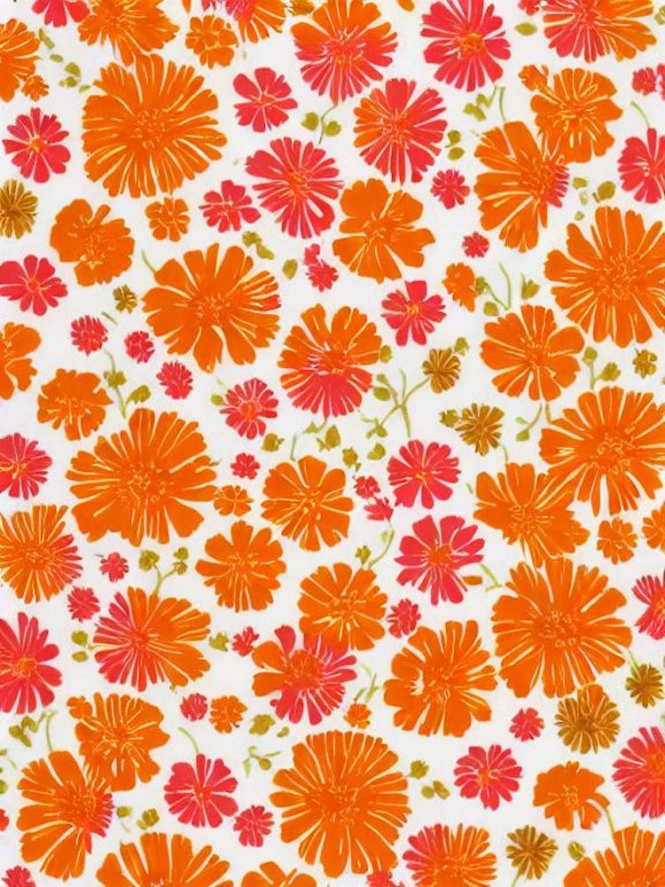 Yarrow Floral Print Warm Tones 1 Flower