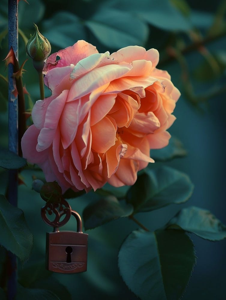 English Roses Painting Rose With A Lock 2
