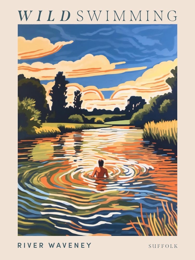 Wild Swimming At River Waveney Suffolk 3 Poster