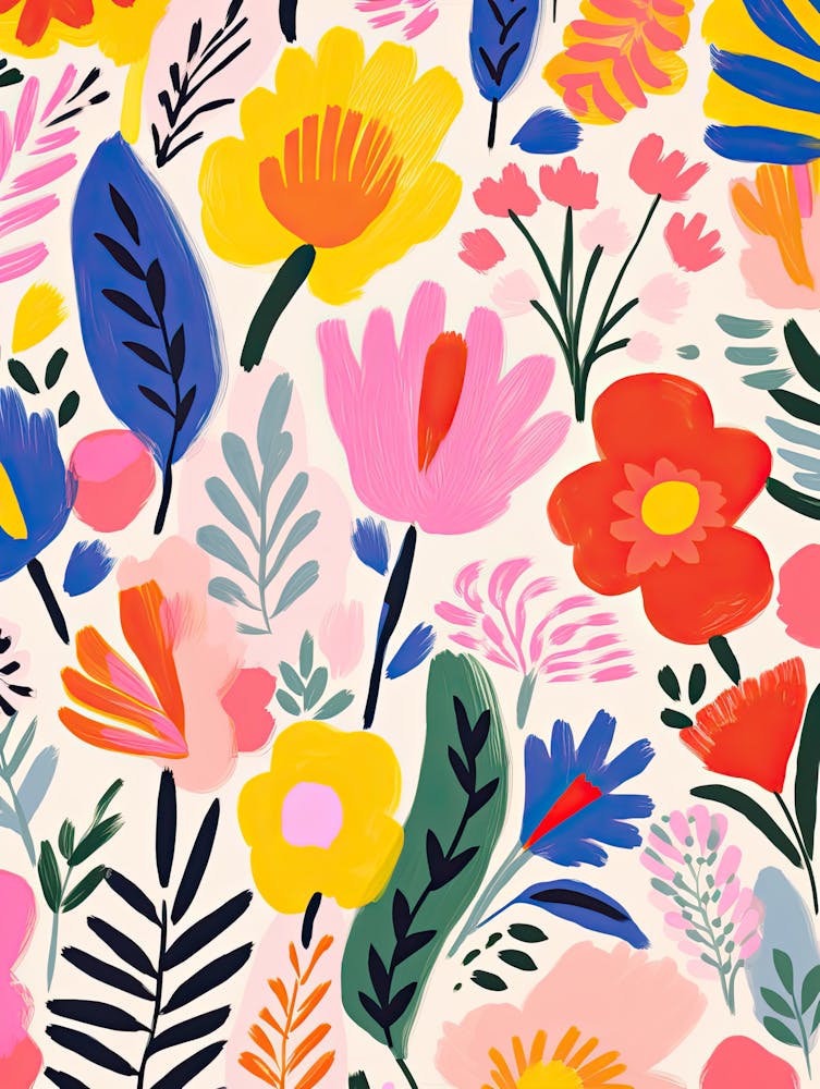 Flowers 47, Matisse style, Floral texture