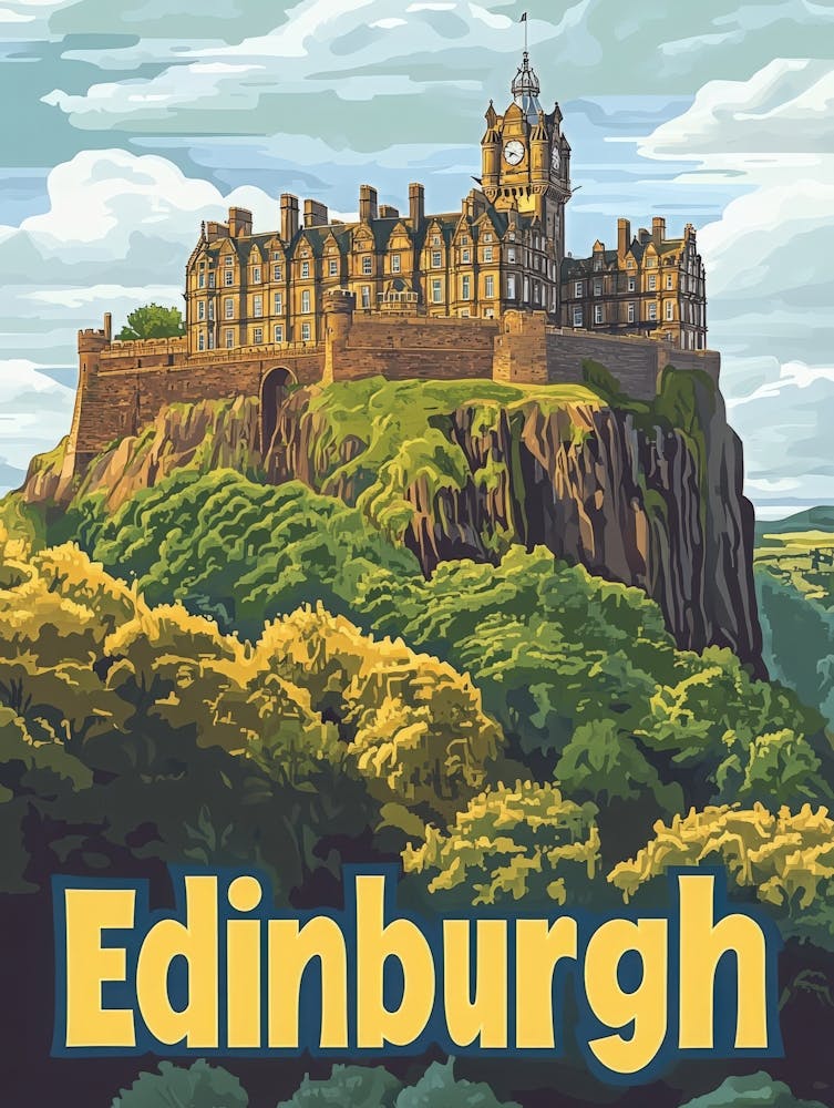 Aihrgdesign A Vintage Travel Poster Of Edinburgh Featuring Th B7c12807 Ca62 4e86 9336 2cf5b53b3bdc 1