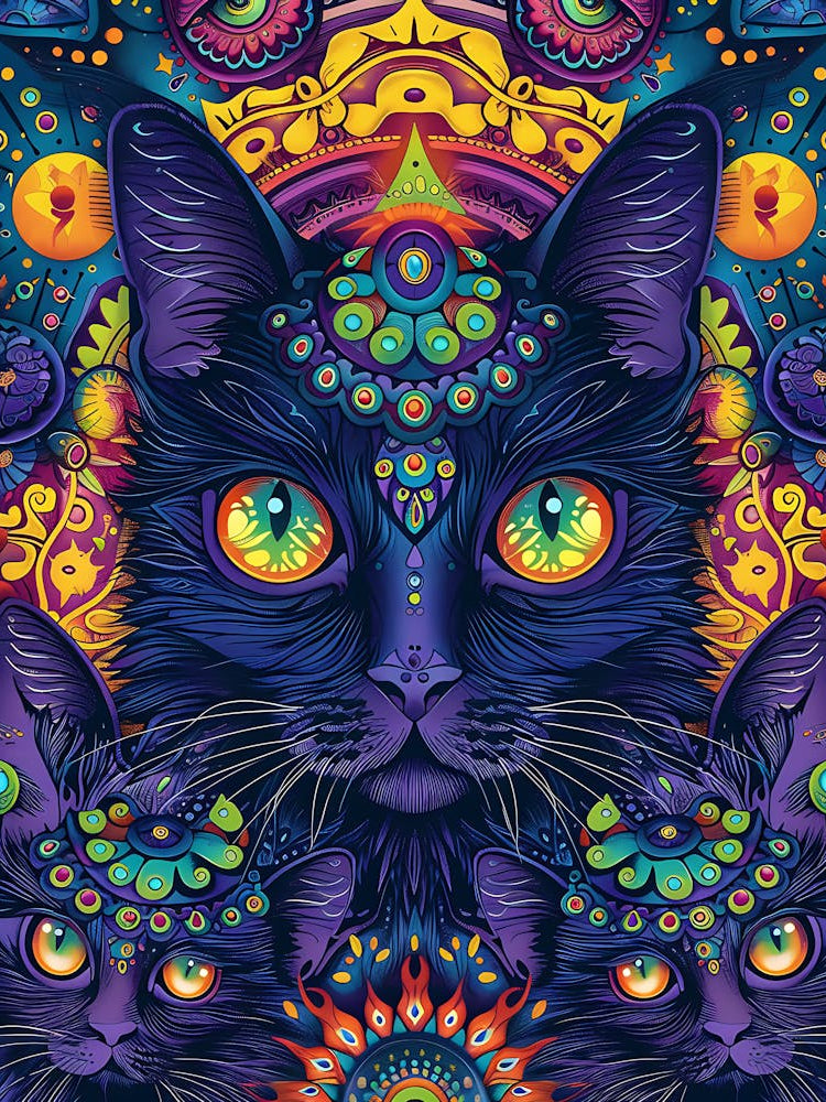 Psychedelic Cat 4