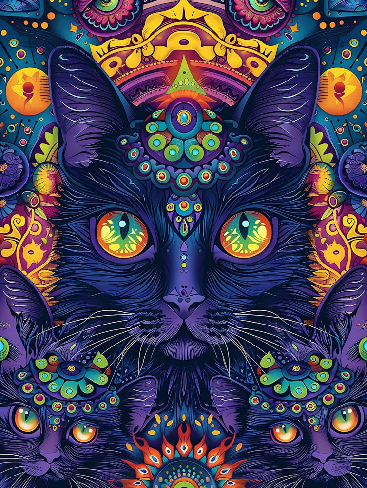 Psychedelic Cat 4