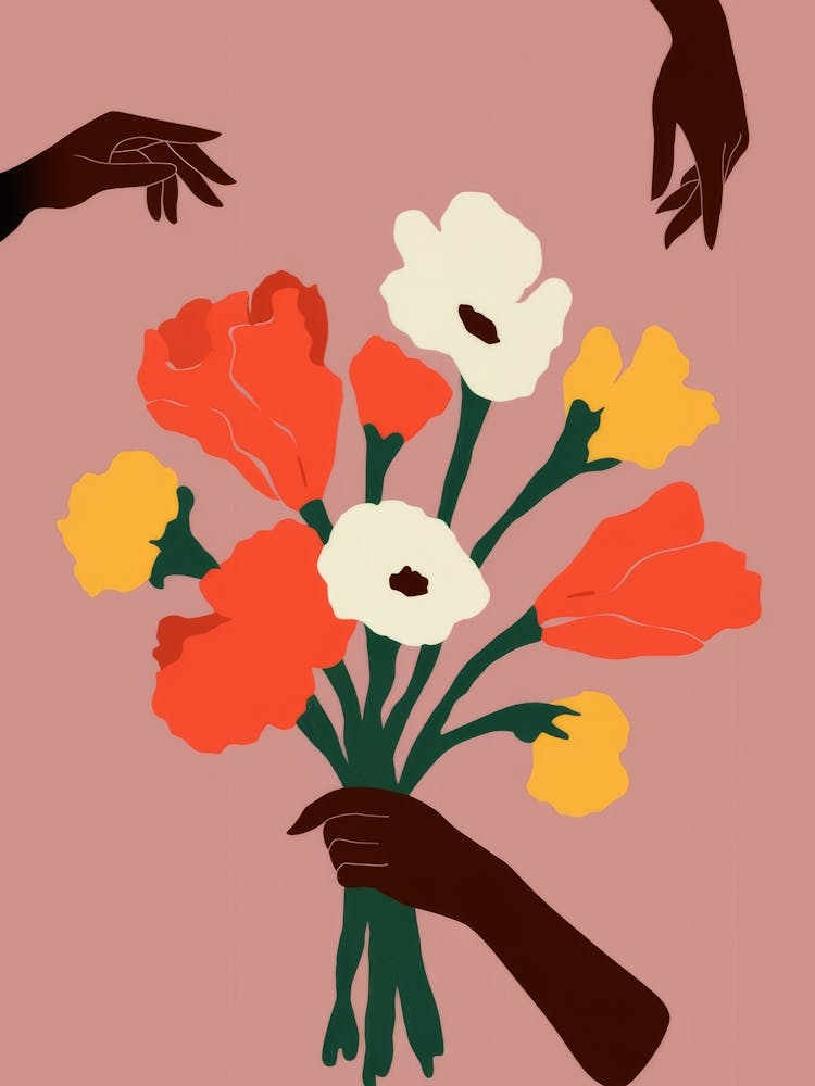 Symbolischer Blumenaustausch