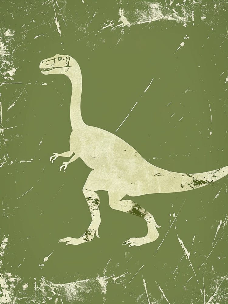 Lime Green Dinosaur Silhouette 3