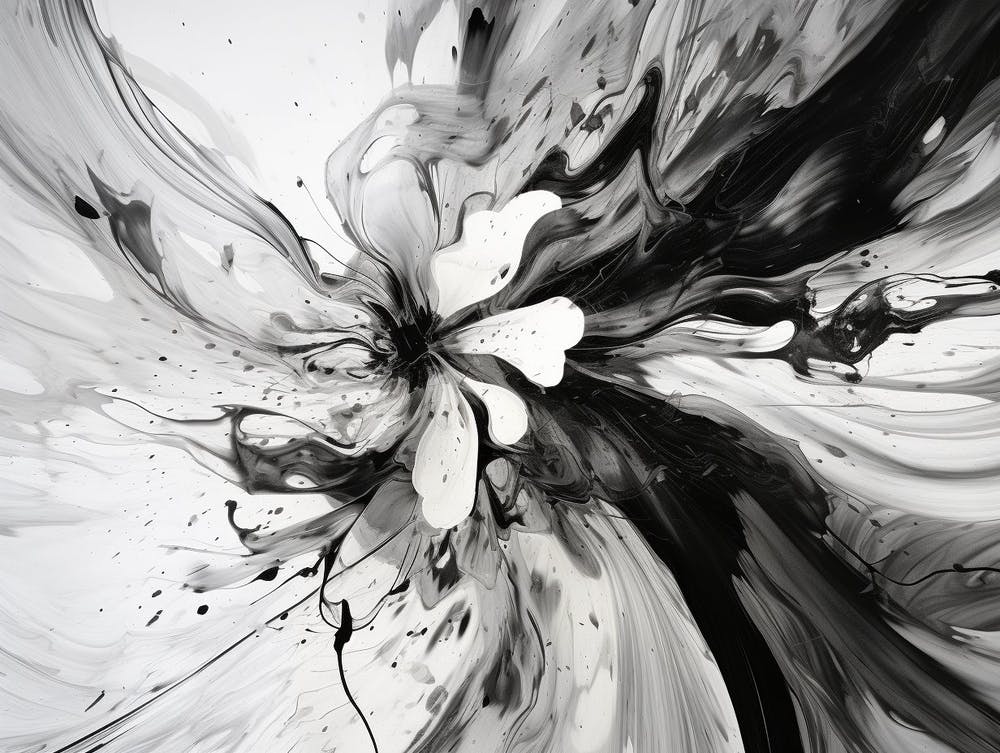 Symbiose Abstraite Noire et Blanche 5