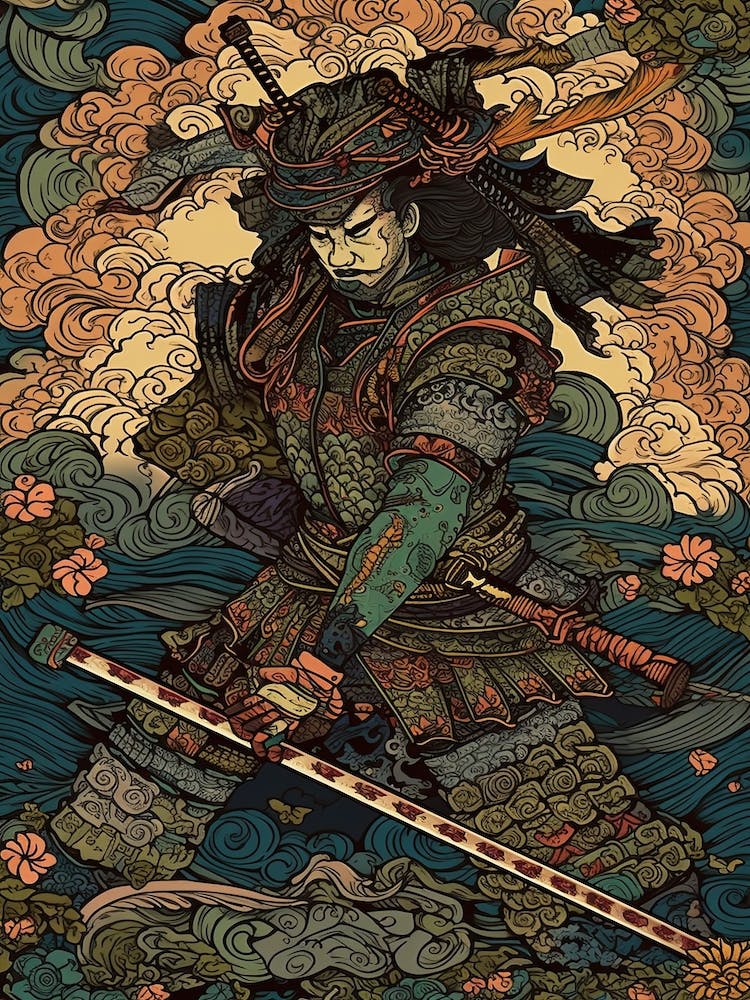 Samurai Vintage Japanisches Poster 6