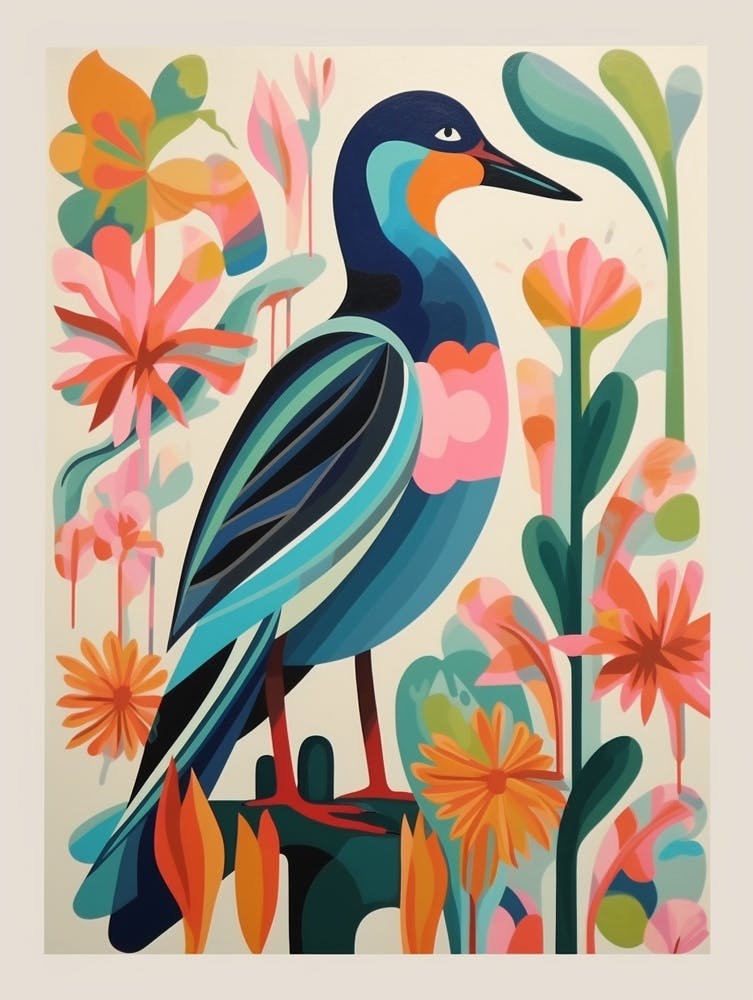 Farbenfroher Skandi Vogel Mallard Duck 2