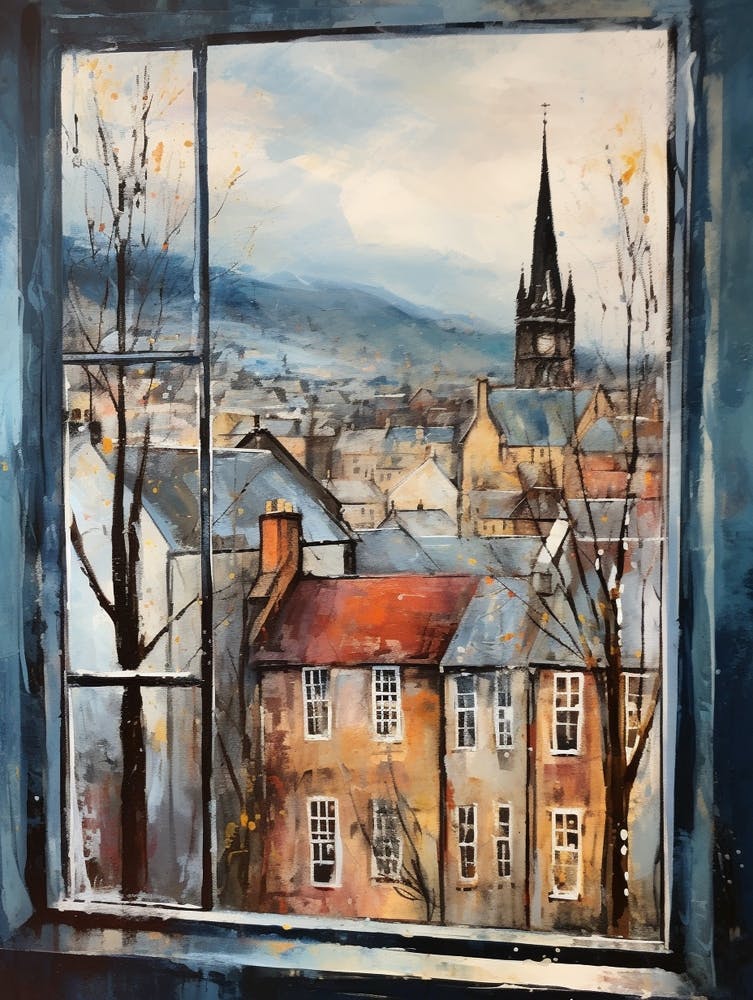 Winter Cityscape Edinburgh Scotland 3