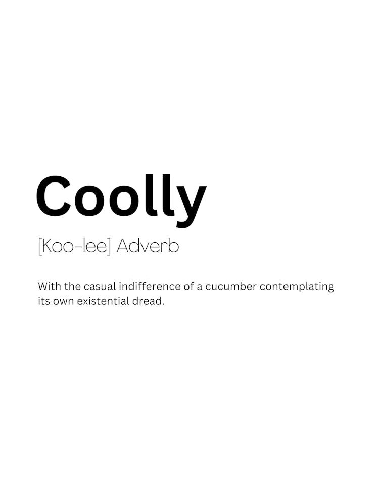 Coolly Definition Meaning