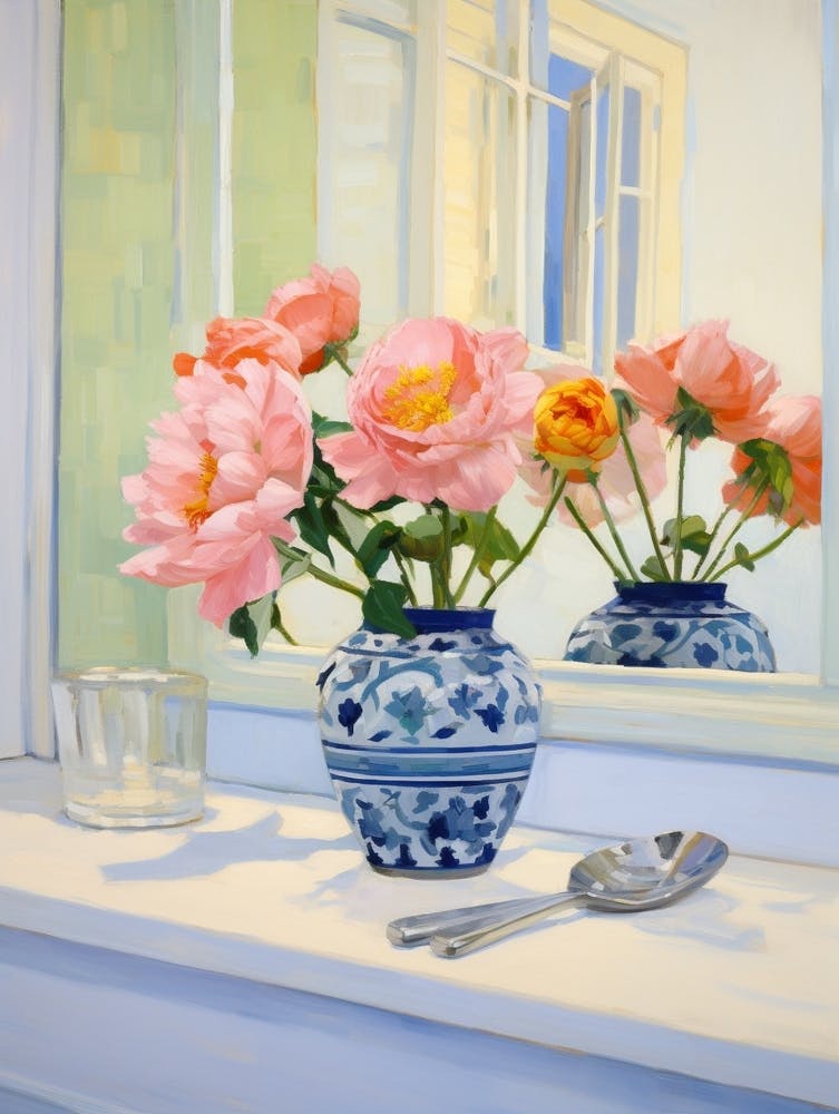 A Vase With Peony, Flower Bouquet 4