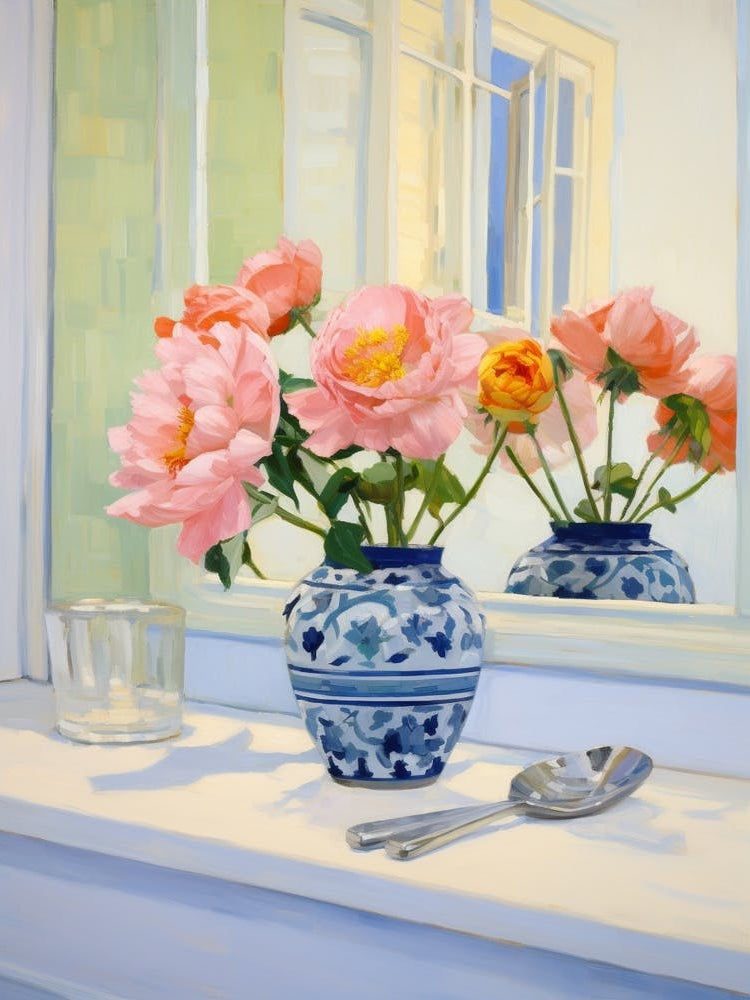 A Vase With Peony, Flower Bouquet 4