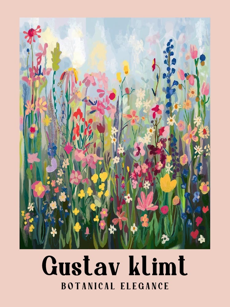 Gustav Klimt Flower Garden Spring Design Embrace Botanical Elegance 3