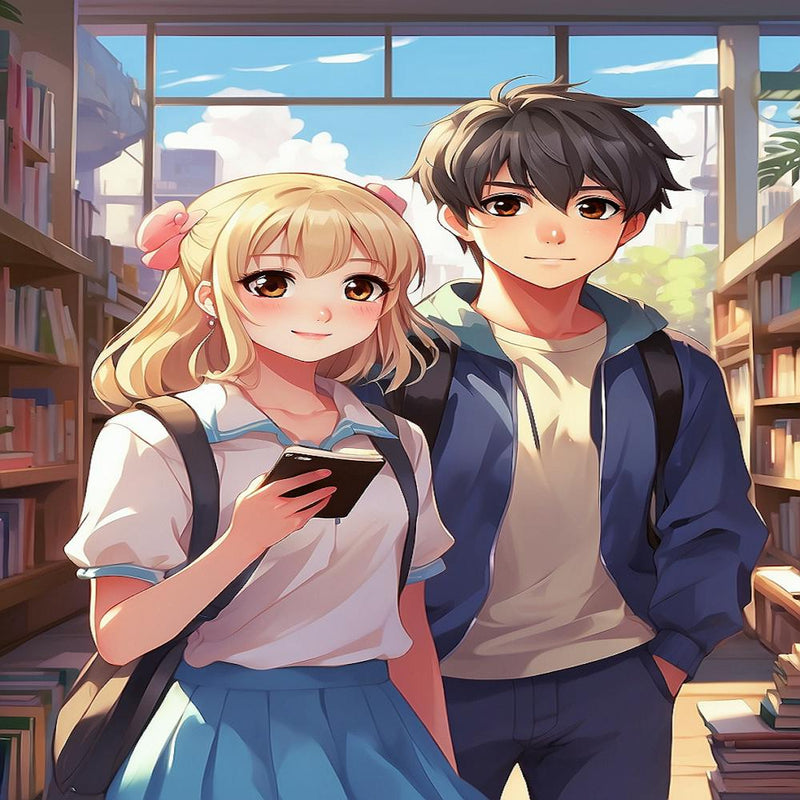 Anime Couple In Library