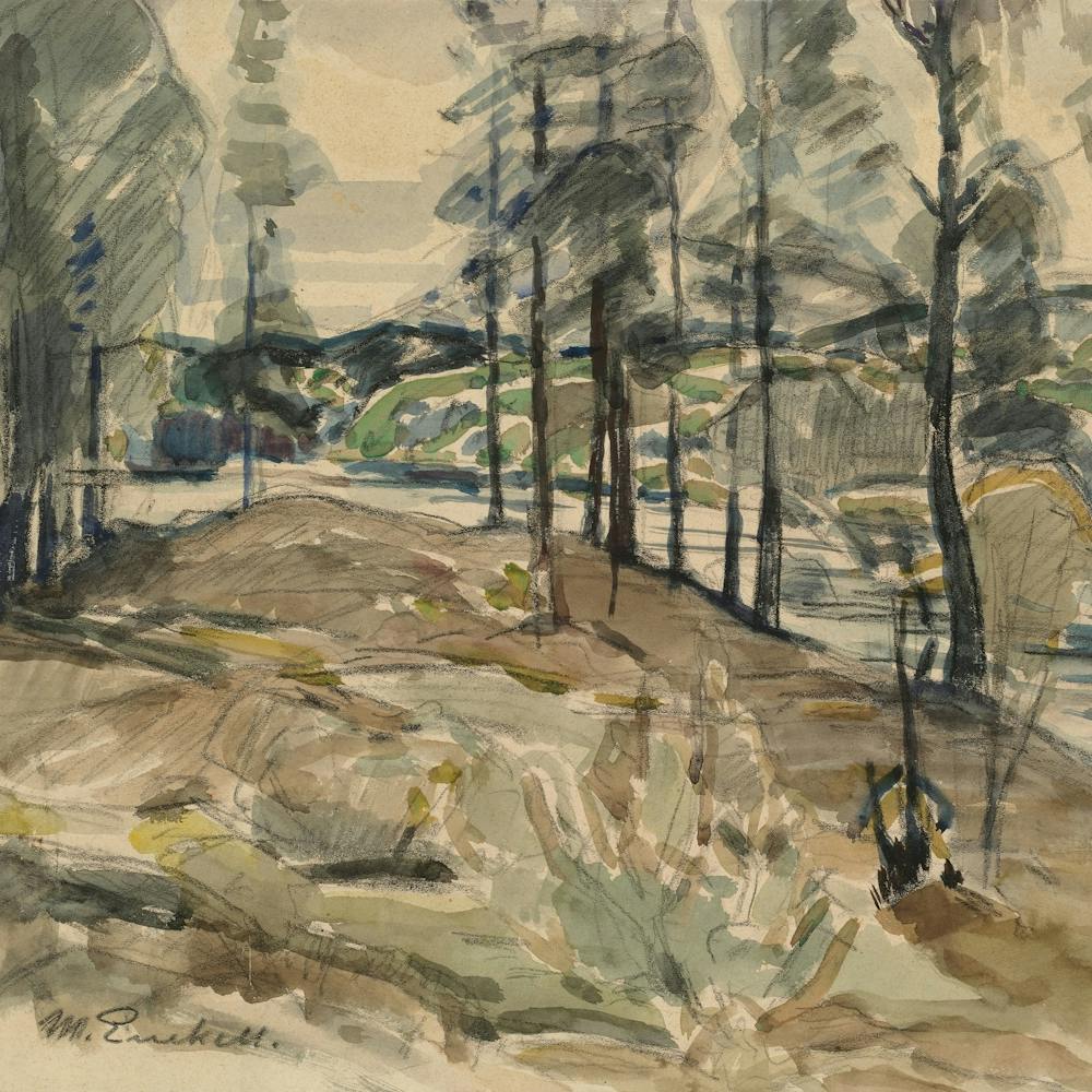 River Landscape, 1915 Par Magnus Enckell