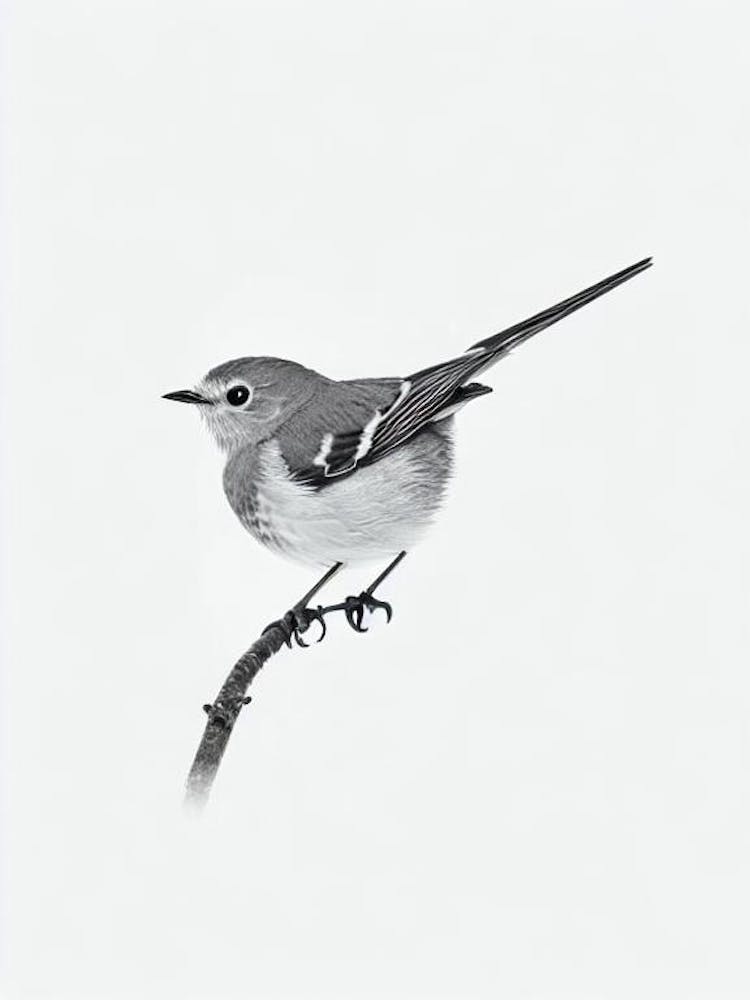 Robin B&W Pencil Drawing 2 Bird